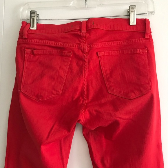 J brand jeans red with silver zipper - Picture 3 of 7